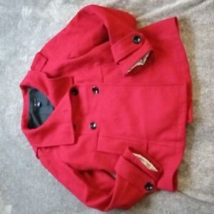 GAP red wool blend double breasted coat